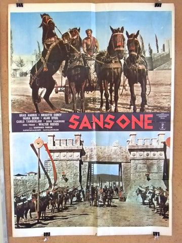 Sansone (Brad Harris) Italian Original 38x26" Film Poster 60s