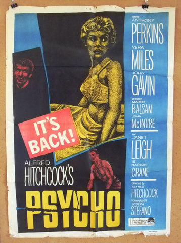 Psycho (Alfred Hitchcock) Horror Egyptian Film Poster R60s