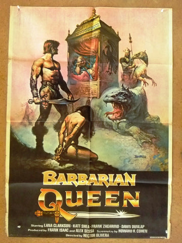 Barbarian Queen (Lana Clarkson) 39x27" Lebanese Original Movie Poster 80s