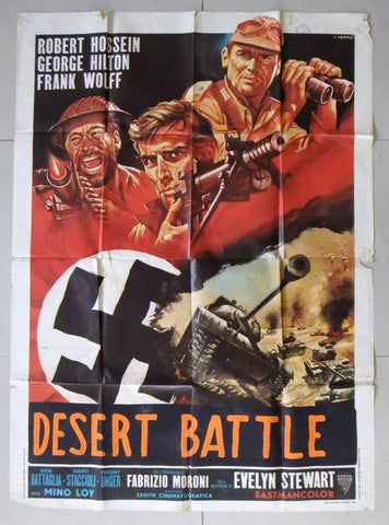 Desert Battle {ROBERT HOSSEIN} Italian 2F Movie Italian Original Poster 60s
