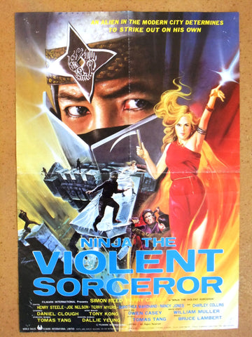 Ninja, the Violent Sorceror (Simon Reed) Original Hong Kong Movie Poster 80s