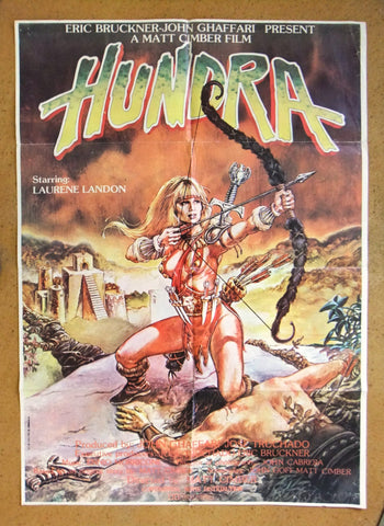 HUNDRA {LAURENE LANDON} Original Lebanese Movie Poster 80s