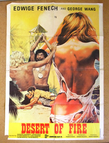 Desert of Fire (Edwige Fenech) Lebanese Original Film Poster 70s