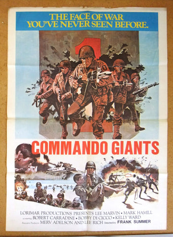 Commando Giants,The Big Red One {Lee Marvin} Lebanese Original Film Poster 80s