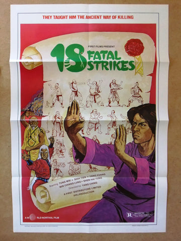 18 Fatal Strikes (Tung Wai) 41"x27" Origina Movie US Poster 80s