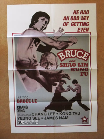 Bruce And Shaolin Kung Fu (Bruce Le) 41"x27" Origina Movie US Poster 70s