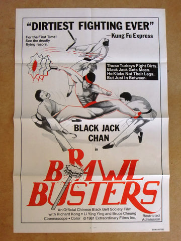 BRAWL BUSTERS {Jack Chan} 41"x27" Original Movie US Poster 80s