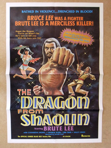 The Dragon from Shaolin {Brute Lee} 41"x27" Original Movie US Poster 80s