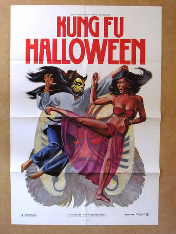 KUNG FU HALLOWEEN {LAW LEE KA LING} 41"x27" Original 1st Movie US Poster 80s