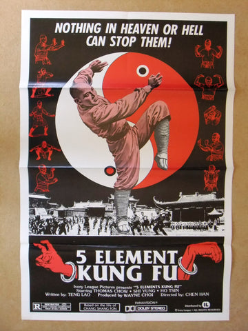 5 Element Kung Fu {Polly Shang Kwan} 41"x27" Original 1st Movie US Poster 70s