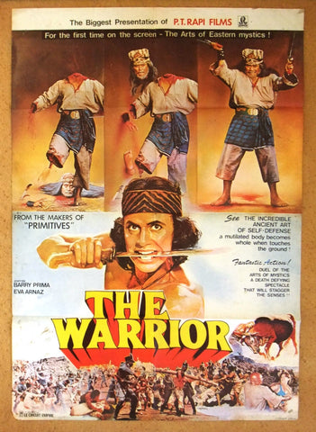 The Warrior (Barry Prima) 39x27" Lebanese Kung Fu Movie Poster 80s