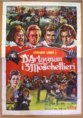 D'Artagnan contro i 3 moschettieri Italian 4F Movie Original Poster 60s