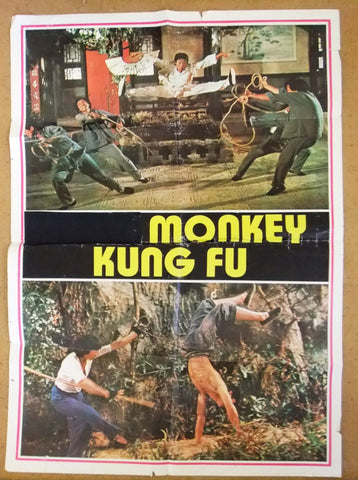 Monkey Kung Fu (Siu-Tung Ching) 39x27" Original Lebanese Film Poster 70s