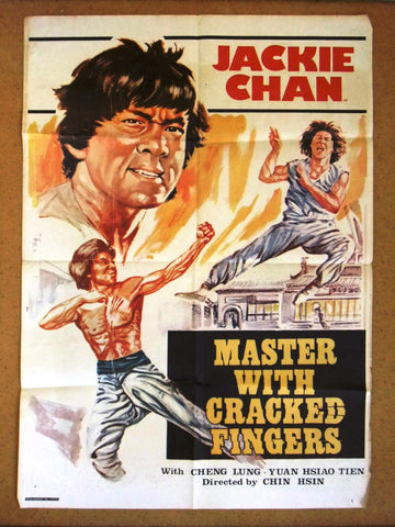 Master with Cracked Fingers Jackie Chan 39x27" Original Lebanese Film Poster 70s