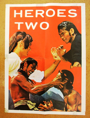 Heroes Two (Alexander Fu) 20x27" Lebanese Kung Fu Movie Poster 70s