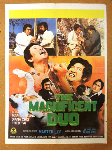 The Magnificent Duo (Dragon Lee) 20x27" Lebanese Kung Fu Movie Poster 70s