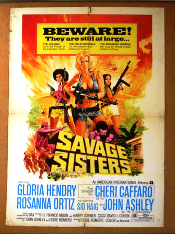 Savage Sisters (Gloria Hendry) 27x39" Lebanese Movie Poster 70s