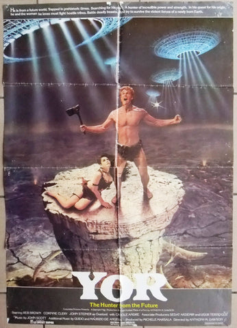 Yor, The Hunter From The Future {Reb Brown} Original Lebanese Movie Poster 80s