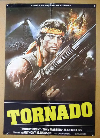 Tornado, The Last Blood (Tornado) 39x27" Original Lebanese Movie Poster 80s