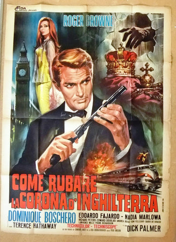 Come rubare la corona d'Inghilter {Roger Browne} Italian 2F Movie Poster 60s