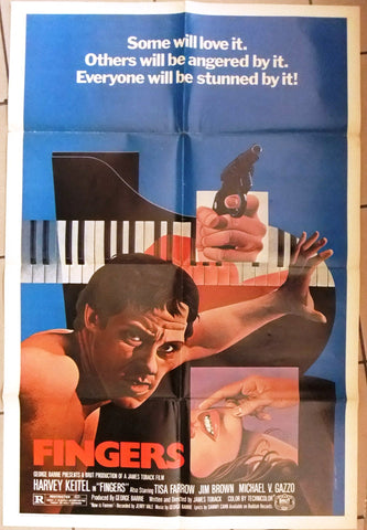 Fingers {Harvey Keitel, Tisa Farrow} 41x27" ORG Movie Poster 70s