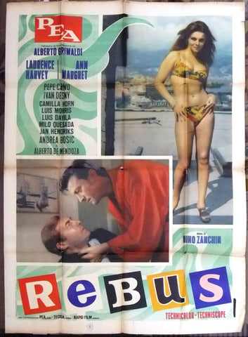 Rebus L. HARVE ANN-MARGRET LAURENCE HARVEY 2F Movie Italian Poster 60s