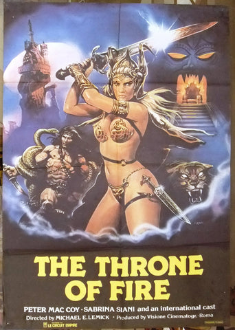 Throne of Fire "Il trono di fuoco" Original Lebanese Movie Poster 80s
