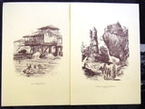 (Pack of 11) Lebanese Lebanon Cities Sketches Souvenir Repro Engraving 1980