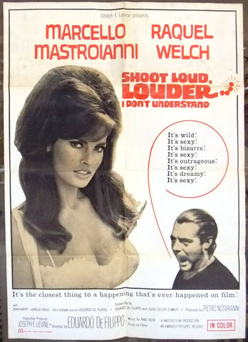 Shoot Loud, Louder...I Don't Understand (Raquel Welch) Lebanese Film Poster 60s