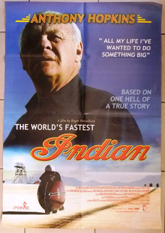 THE WORLD'S FASTEST INDIAN - Anthony Hopkins  39x27" Org. Int Movie Poster 2000s