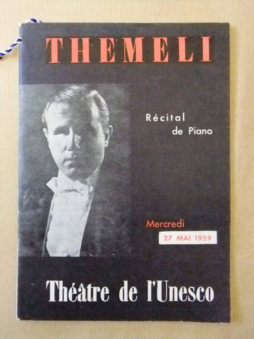 بروجرام ﻣﺴﺮﺣﻴﺔ Themeli, Recital Piano Theatre de L'Unesco Lebanese Program 1959