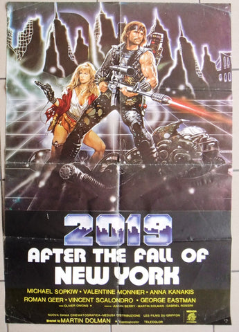 2019: After the Fall of New York 40x27" Original Lebanese Movie Poster 80s