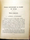 ‬Carte Geologique Rayak Lebanese Guide French Book Map 1950