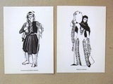 (Pack of 6) Folklore: Traditional Costume Lebanese Lebanon Sketches Souvenir