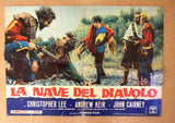 (Set of 6) La nave del diavolo John Cairney Italian Film Lobby Card Poster 1963