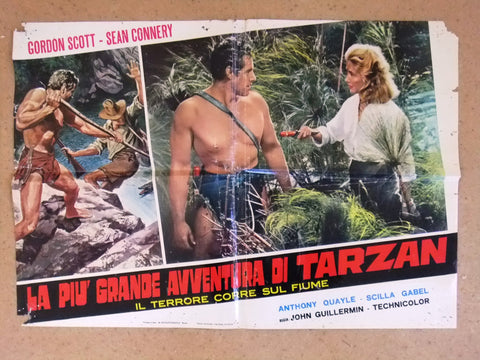 (Set of 5) LA PIU GRANDE AVVENTURA DI TARZAN Original Italian Film Lobby Card posters 1964