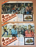(Set of 5) 4 per Cordoba George Peppard Photobusta Italian Film Lobby Card 70s