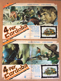 (Set of 5) 4 per Cordoba George Peppard Photobusta Italian Film Lobby Card 70s