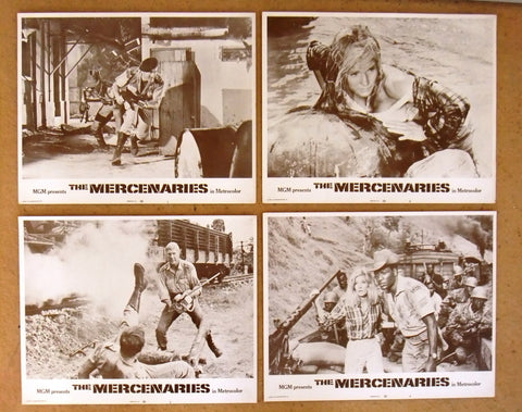 (Set of 8) The Mercenaries {Yvette Mimieux} 14x11" Original Lobby Cards 60s