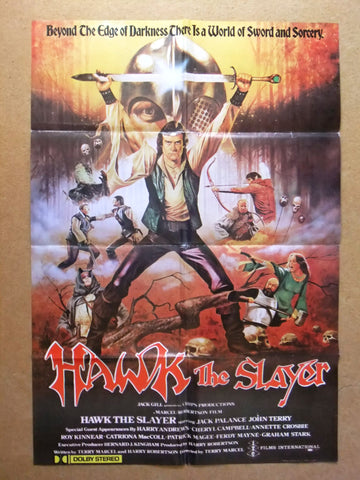 Hawk the Slayer Jack Palance 39x27" Lebanese Original Movie Poster 80s