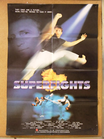 Superfights "Brandon Gaines" Original 39x27" Lebanese Movie Poster 90s