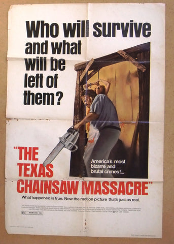 The Texas Chainsaw Massacre (Marilyn Burns) 41"x27" Original Movie US Poster 70s