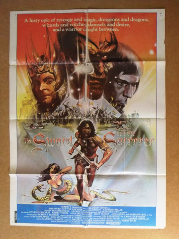 The Sword and the Sorcerer Lee Horsley 40x27 ORG B. Lebanese Movie Poster 80s