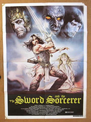 The Sword and the Sorcerer Lee Horsley Lebanese 39x27" Original Film Poster 80s
