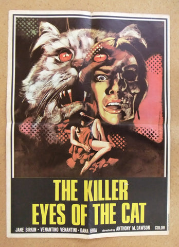 The Killer Eyes of the Cat SEVEN DEAD IN THE CAT'S EYE Lebanese Movie Poster 70s