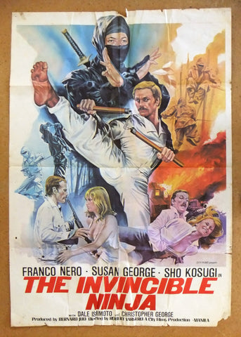 The Invincible Ninja (Franco Nero) Lebanese 39x27" Original Film Poster 80s