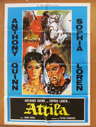 Attila (Anthony Quinn, Sophia Loren) 27x39" Original Lebanese Movie Poster 70s?