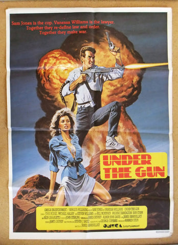 Under the Gun (Sam J. Jones) 27x39" Original Lebanese Movie Poster 80s
