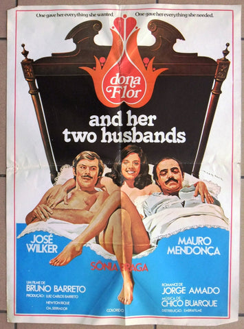 Dona Flor and Her Two Husbands (Sonia Braga) 20x27" Lebanese Movie Poster 70s