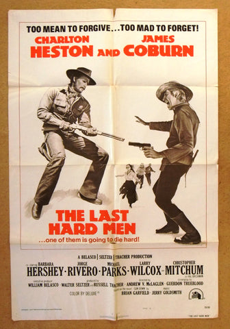 The Last Hard Men {Charlton Heston} 41"x27" Original Movie US Poster 70s